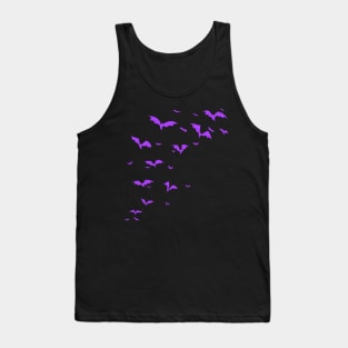 Purple Bat Colony Silhoueete Tank Top